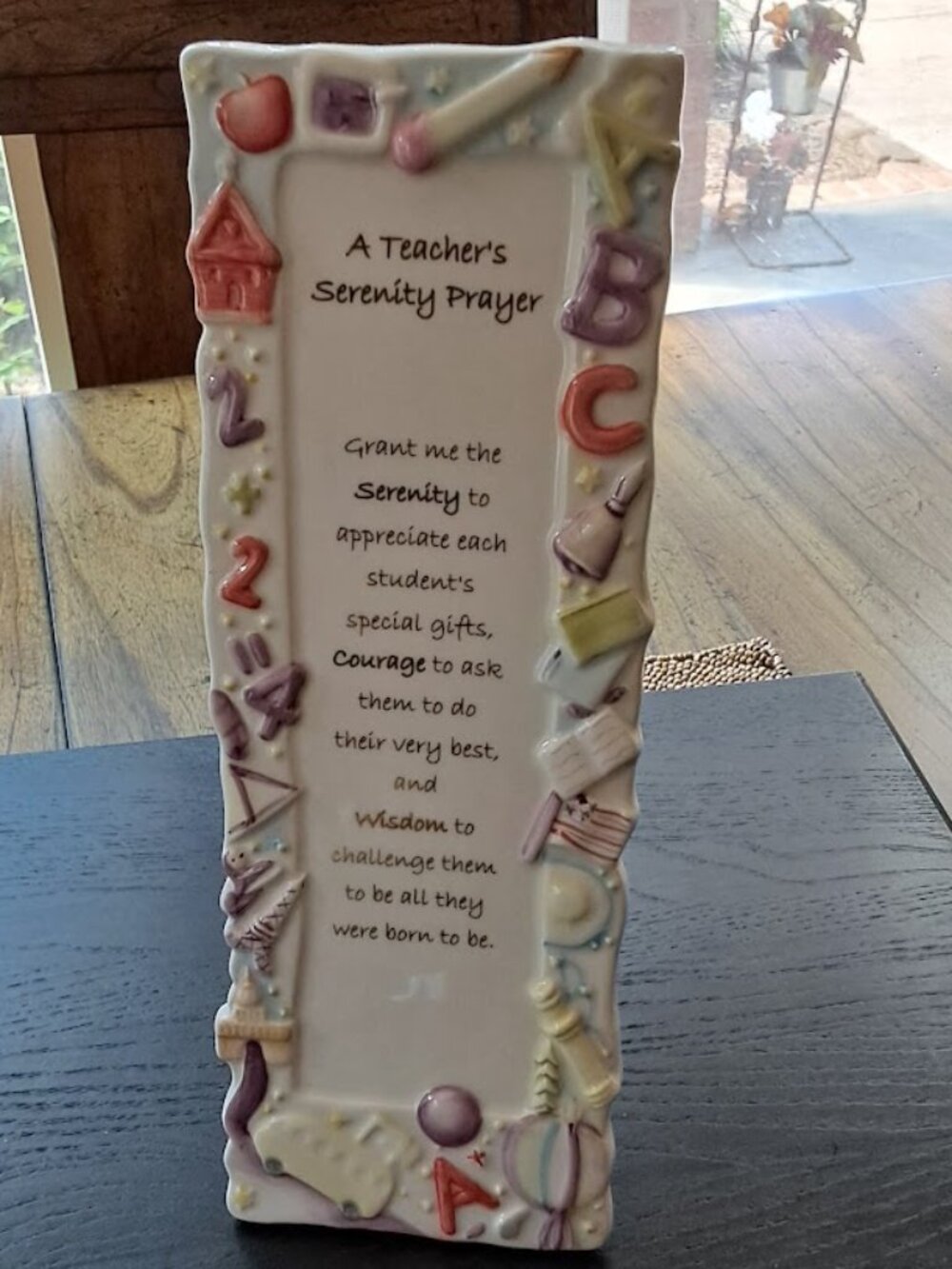 Teacher's Serenity Prayer Plaque - Wall or Desk - great appreciation gift